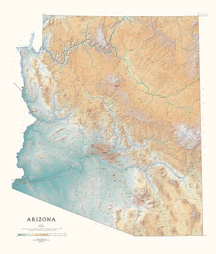 Arizona Elevation Map With Cities United States Map States District   AZ Elev 1000p(new) 425x500 